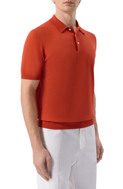 Хлопковое поло GRAN SASSO оранжевого цвета по цене 30850 руб., арт. 43156/20731, фото 3 Хлопковое поло GRAN SASSO, арт. 43156/20731, фото 3
