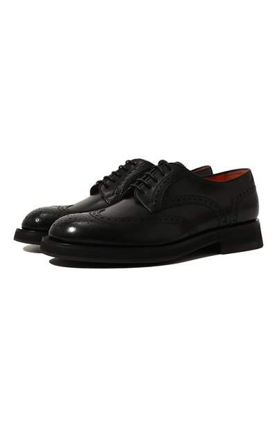 Кожаные дерби SANTONI черного цвета по цене 69550 руб., арт. MCCG17872JW2IPWEN01, фото 1 Кожаные дерби SANTONI, арт. MCCG17872JW2IPWEN01, фото 1