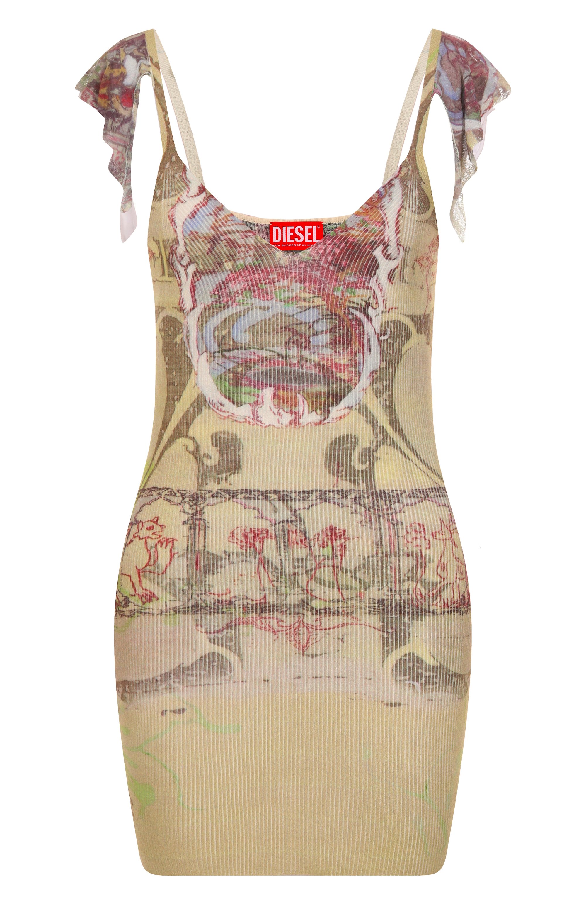 Хлопковое платье DIESEL разноцветного цвета по цене 48600 руб., арт. A18871/0AFBZ, фото 1 Хлопковое платье DIESEL, арт. A18871/0AFBZ, фото 1