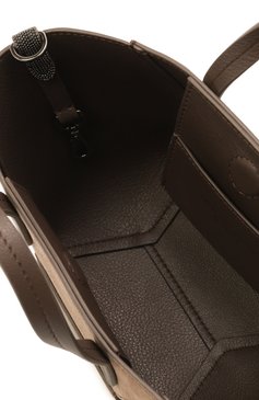 Женская сумка bc duo BRUNELLO CUCINELLI коричневого цвета, арт. MBDLD2675 | Фото 5 (Ремень/цепочка: На ремешке; Драгоценные камни: Проставлено; Материал: Натуральная кожа, Натуральная замша; Материал сплава: Проставлено; Размер: small)