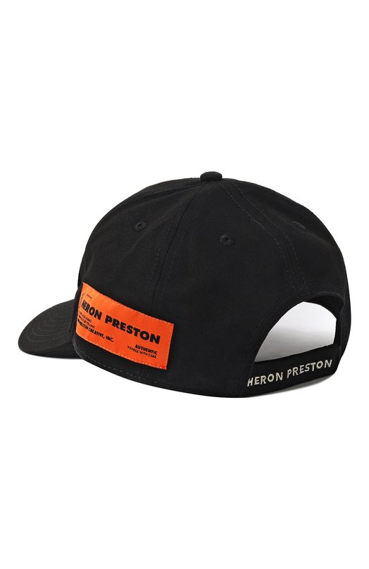 Хлопковая бейсболка Heron Preston HMLB001F22FAB0041025 Чёрный  HMLB001F22FAB0041025 Фото 3