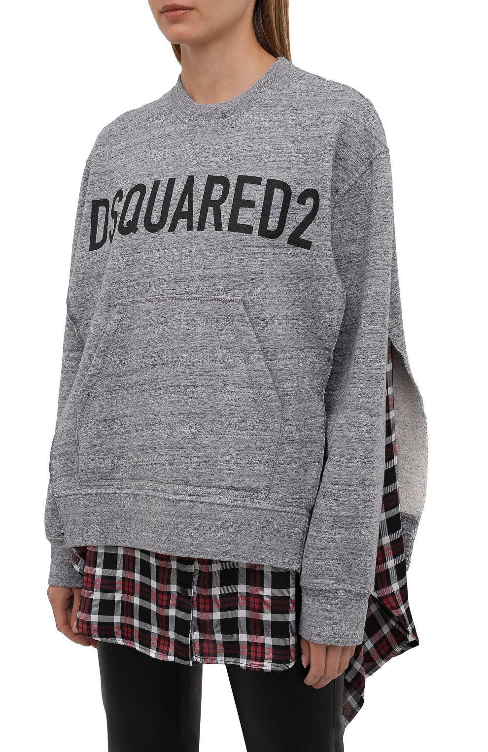 Хлопковый свитшот DSQUARED2 серого цвета по цене 56900 руб., арт. S75GU0383/S25477, фото 3 Хлопковый свитшот DSQUARED2, арт. S75GU0383/S25477, фото 3