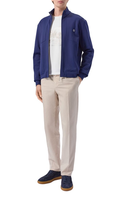 Брюки из лиоцелла и хлопка Stefano Ricci M1T6100090/PACT1Q Кремовый  M1T6100090/PACT1Q Фото 2