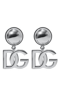 Женская клипсы DOLCE & GABBANA серебряного цвета, арт. WEN6P6 W1111/SILVER | Фото 1 (Региональные ограничения белый список (Axapta Mercury): Не проставлено; Нос: Не проставлено; Женское Кросс-КТ: Клипсы-серьги)