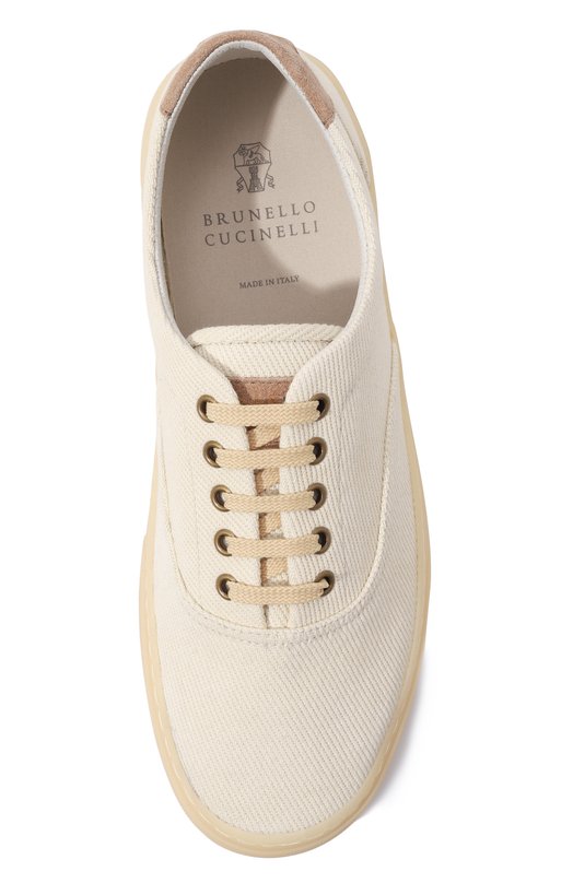 Текстильные кеды Brunello Cucinelli MZUCVSP310 Кремовый  MZUCVSP310 Фото 6