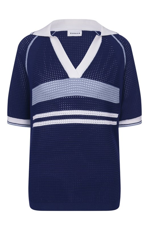 Поло из вискозы P.A.R.O.S.H. D540941/RENFIELD Синий D540941/RENFIELD