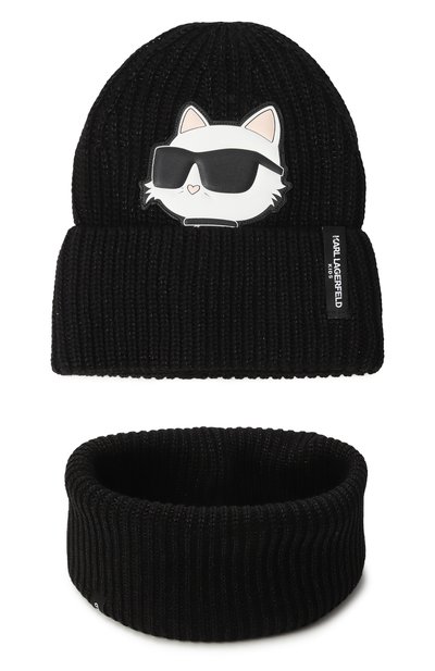 Комплект из шапки и шарфа-снуда KARL LAGERFELD KIDS, арт. Z31010