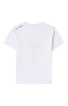 Детская хлопковая футболка KARL LAGERFELD KIDS белого цвета, арт. Z30437 | Фото 2 (Рукава: Короткие; Драгоценные камни: Проставлено; Материал сплава: Проставлено; Материал внешний: Хлопок; Мальчики Кросс-КТ: Футболка-одежда; Ростовка одежда: 9 лет | 134 см, 7 лет | 122 �см, 13 - 15 лет | 158 см, 16 лет | 164 см, 12 лет | 152 см)