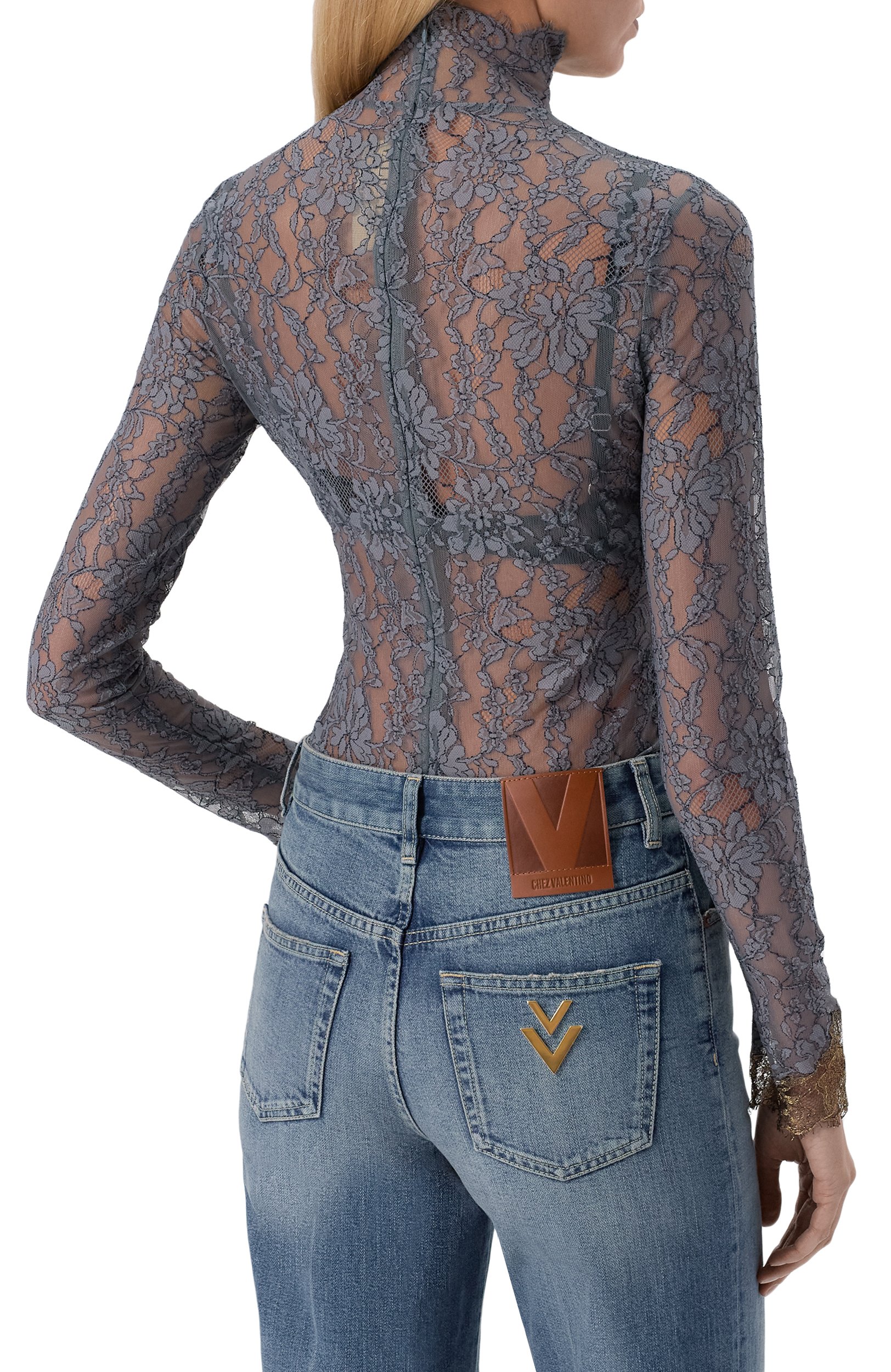 Боди VALENTINO серого цвета по цене 214500 руб., арт. 9B3MR02J/AD7, фото 4 Боди VALENTINO, арт. 9B3MR02J/AD7, фото 4