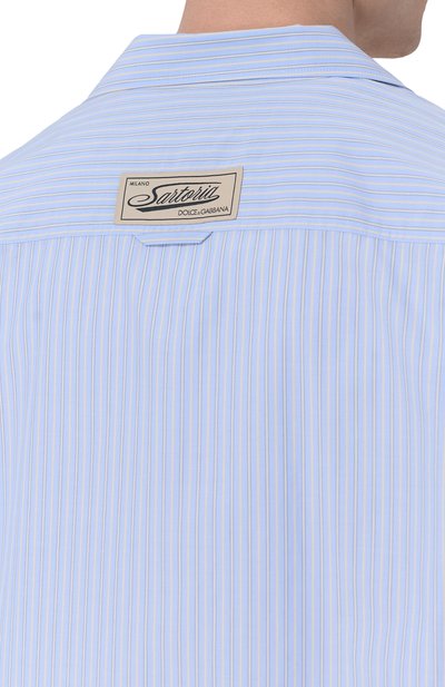 Хлопковая рубашка DOLCE & GABBANA голубого цвета по цене 98950 руб., арт. G50C3T/FR51Q, фото 5 Хлопковая рубашка DOLCE & GABBANA, арт. G50C3T/FR51Q, фото 5