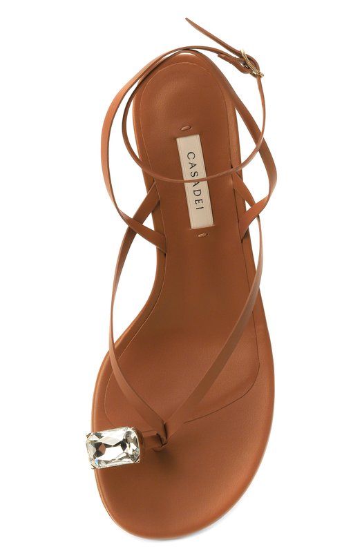 Кожаные босоножки Chic Julia 50 Casadei 1N254B0501/C3025 Коричневый  1N254B0501/C3025 Фото 6