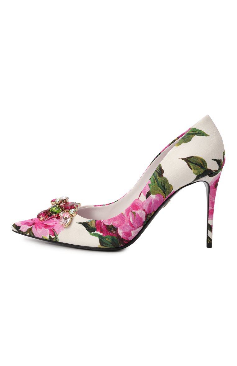 Женские текстильные туфли DOLCE & GABBANA розового цвета, арт. CD1916/A6L95 | Фото 4 (Материал внешний: Текстиль; Каблук высота: Высокий; Подошва: Плоская; Материал внутренний: Натуральная кожа; Каблук тип: Шпилька; Размерность: Товар большемерит; Автоматизация ТО: Проставлено; Автоматизация состава: Проставлено)