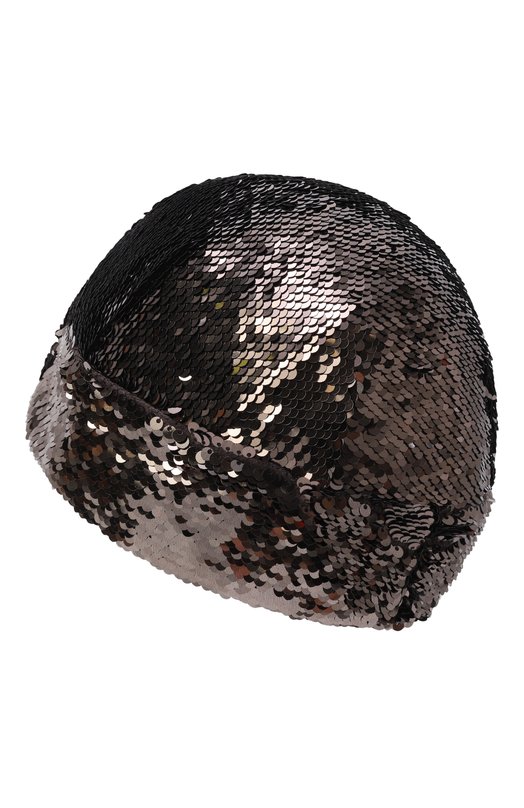 Шапка с отделкой пайетками Panfil 4-SHP-00 Коричневый  4-SHP-00 Фото 2