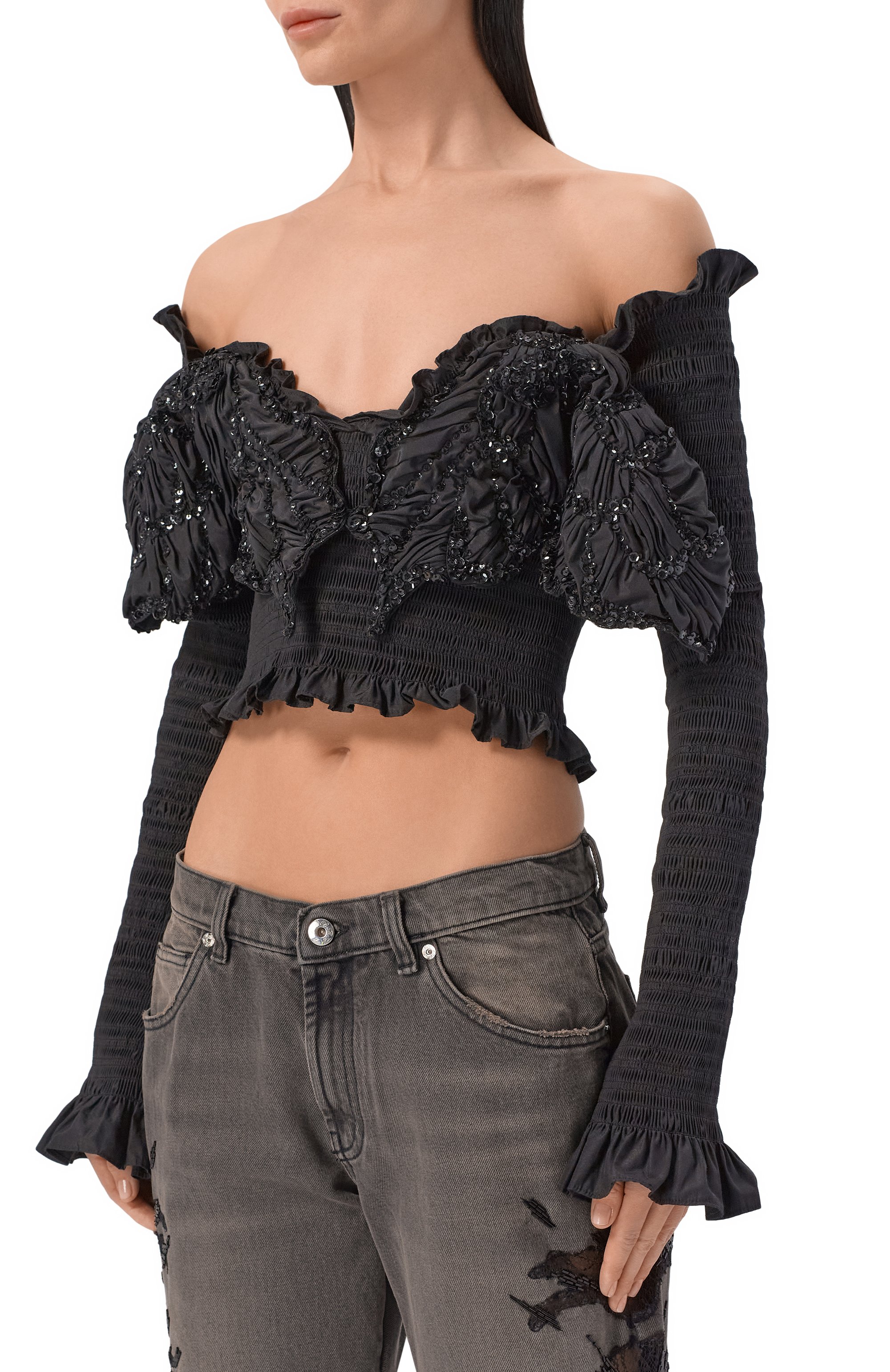 Топ с отделкой пайетками BLUMARINE, арт. 4C244A, фото 3