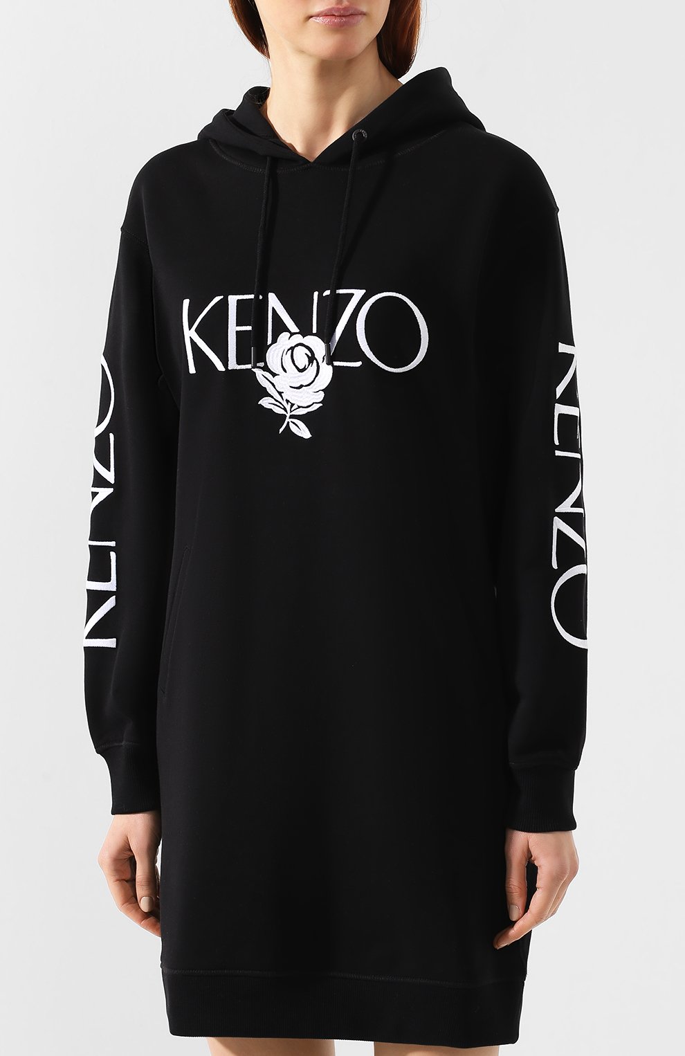 Хлопковое платье KENZO черного цвета по цене 29950 руб., арт. 2R0700952, фото 3 Хлопковое платье KENZO, арт. 2R0700952, фото 3