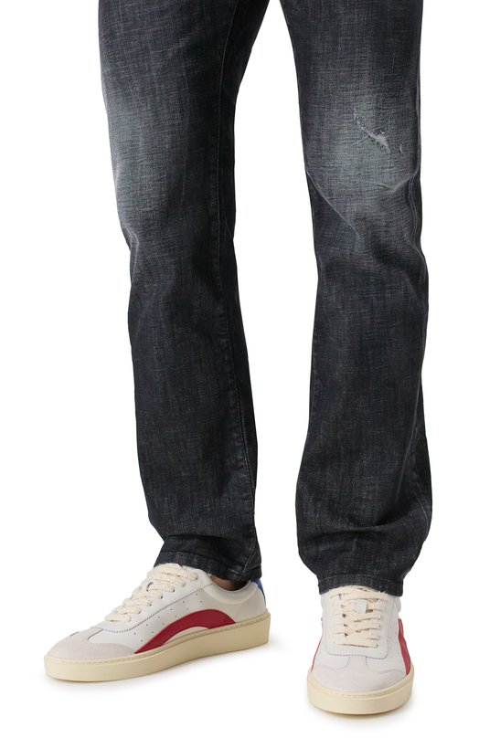 Кожаные кеды Rider Dsquared2 SNM0441/01504118 Белый  SNM0441/01504118 Фото 3