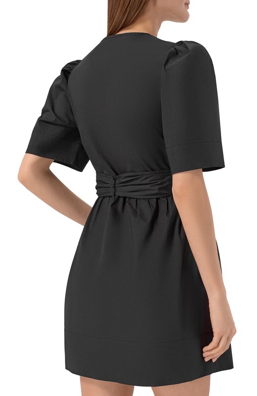 Хлопковое платье Ganni A1030195 Чёрный  A1030195 Фото 3