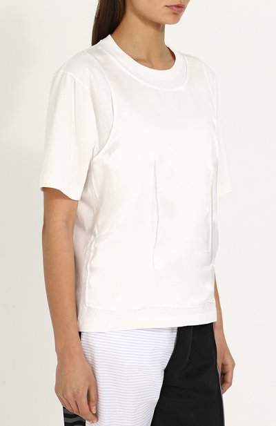 Хлопковая футболка свободного кроя с круглым вырезом MM6, арт. S32GC0469/S21058, фото 3