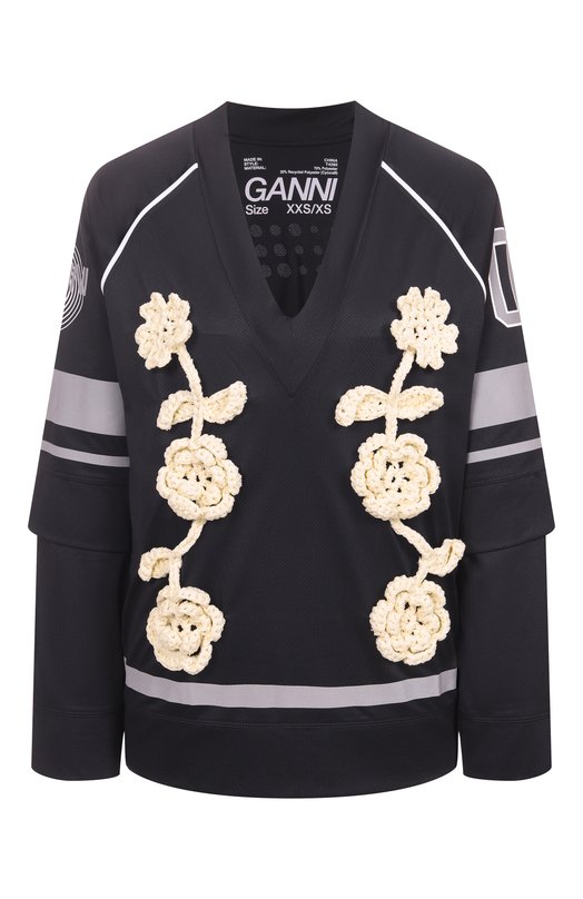 Лонгслив Ganni T4392 Чёрный T4392