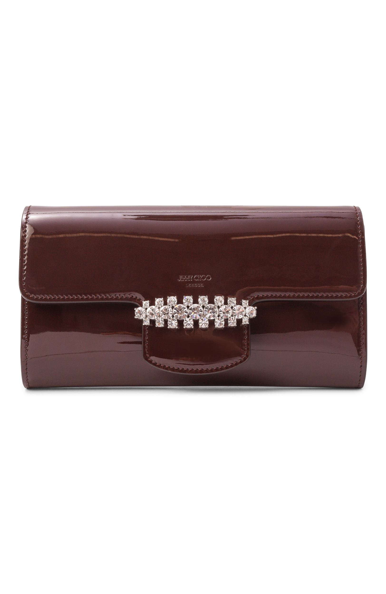 Клатч bing JIMMY CHOO бордового цвета по цене 127500 руб., арт. BING WALLET/CHAIN/RMR, фото 1 Клатч bing JIMMY CHOO, арт. BING WALLET/CHAIN/RMR, фото 1