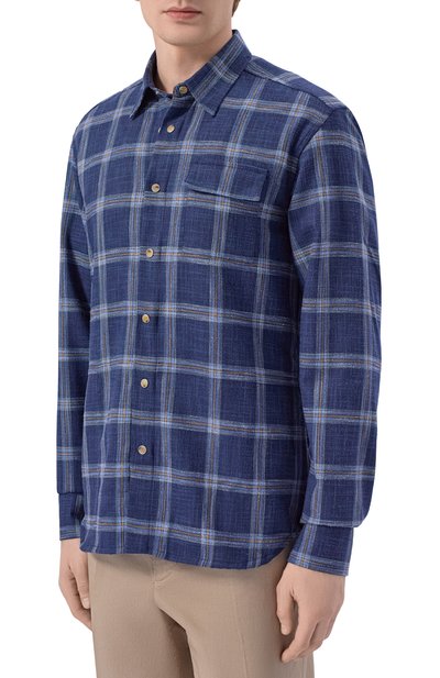 Рубашка из шерсти и шелка KITON, арт. UMCBUBAK0616E05, фото 3