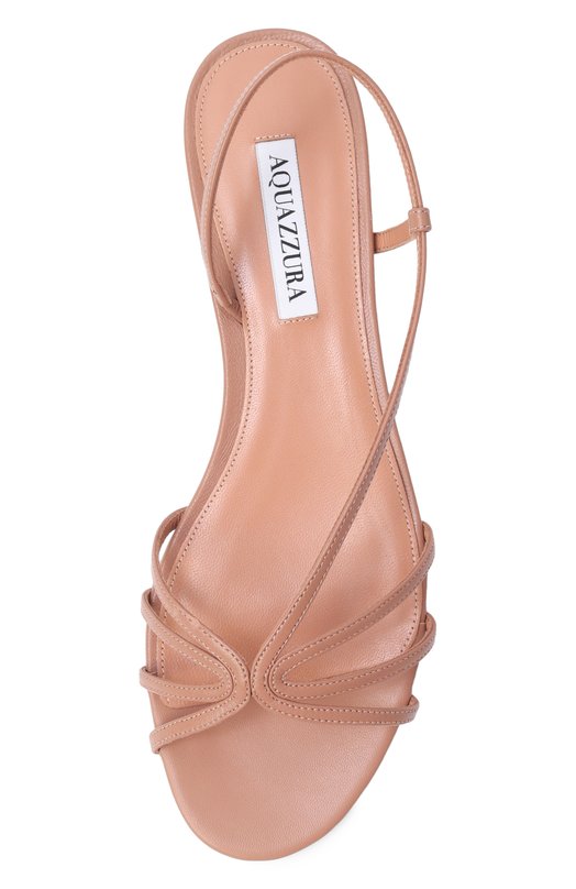 Кожаные сандалии Talk to me Aquazzura TTMFLAS0-NAP-PWP Бежевый  TTMFLAS0-NAP-PWP Фото 6