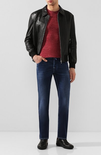 Кожаный бомбер HUGO черного цвета по цене 66000 руб., арт. 50427864, фото 2 Кожаный бомбер HUGO, арт. 50427864, фото 2