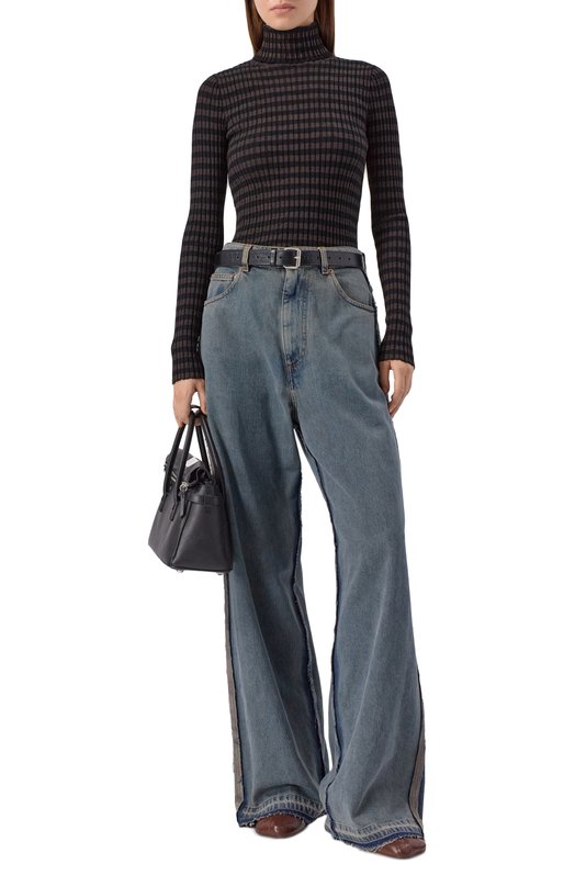 Водолазка из вискозы MM6 S62HA0099/M13186 Коричневый  S62HA0099/M13186 Фото 2