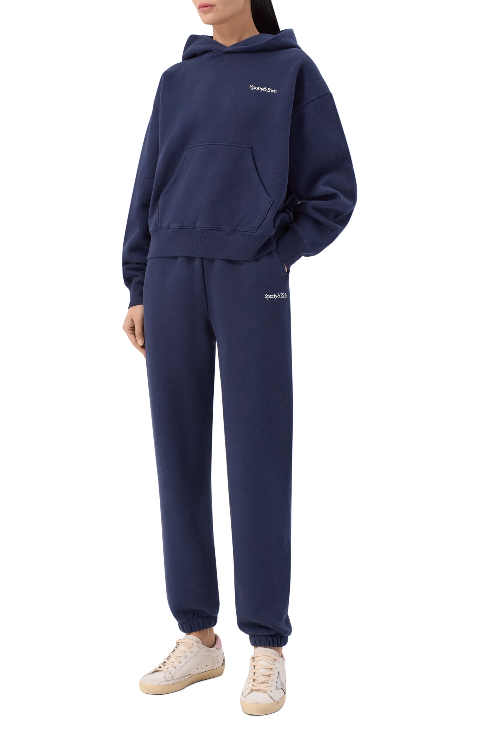 Хлопковые джоггеры SPORTY AND RICH, арт. PA08784300BL106, фото 2