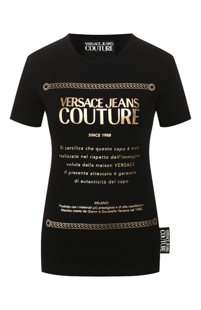 Женская хлопковая футболка VERSACE JEANS COUTURE, арт. B2HVA7T1-VDP608 48 F0IL/30320
