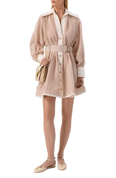 Кожаные балетки celeste CHLOÉ кремового цвета по цене 129000 руб., арт. CH26S16KWP, фото 3 Кожаные балетки celeste CHLOÉ, арт. CH26S16KWP, фото 3