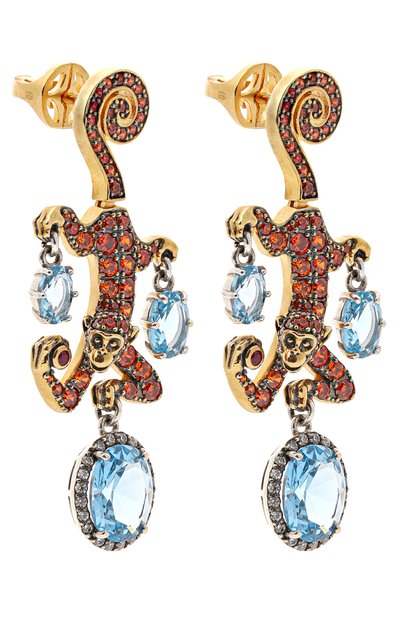 Серьги QUEENSBEE разноцветного цвета по цене 117480 руб., арт. 202427, фото 3 Серьги QUEENSBEE, арт. 202427, фото 3