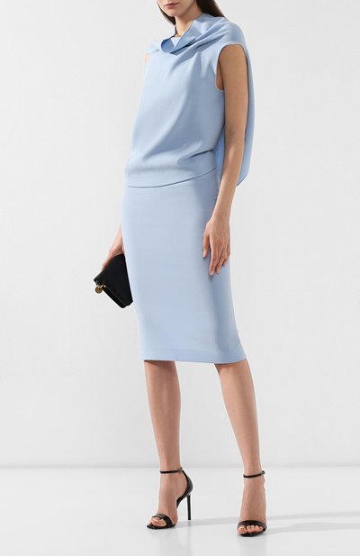 Шерстяной топ ROLAND MOURET голубого цвета по цене 49150 руб., арт. EW19/S6100/F4044, фото 2 Шерстяной топ ROLAND MOURET, арт. EW19/S6100/F4044, фото 2