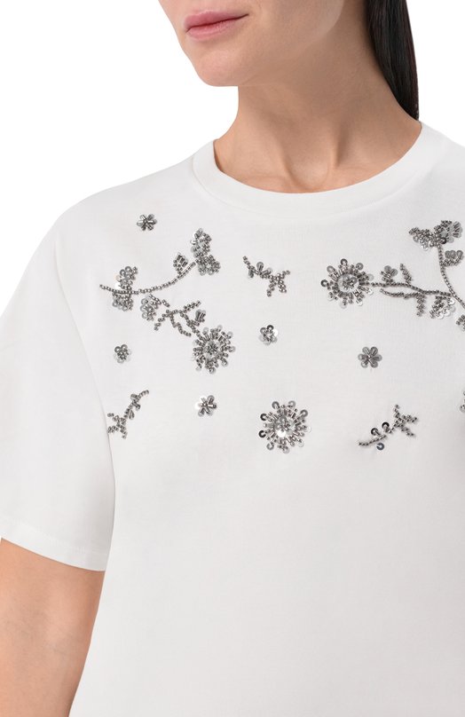 Хлопковая футболка Weekend Max Mara WKDAGILE Белый  WKDAGILE Фото 5