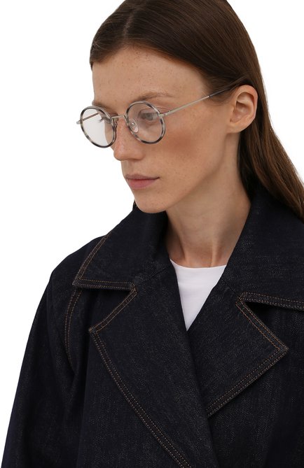 Женские оправа MOSCOT светло-серого цвета, арт. SHIKKER 0722-01 | Фото 2 (Тип очков: Оправа; Региональные ограничения белый список (Axapta Mercury): RU; Кросс-КТ: Оправы-унисекс; Оптика Гендер: оптика-унисекс)