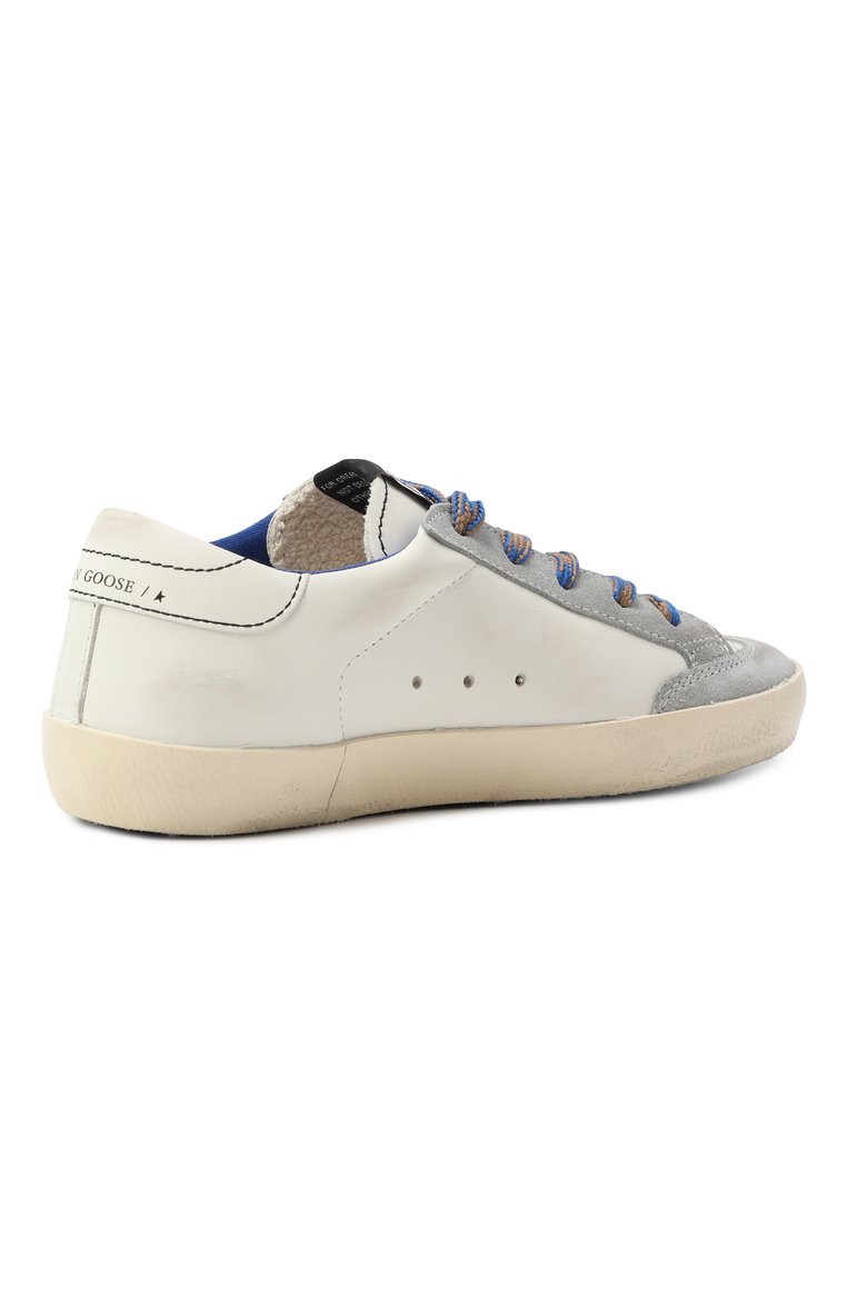 Детские кожаные кеды super-star GOLDEN GOOSE DELUXE BRAND молочного цвета, арт. GYF00107.F006755 | Фото 3 (Материал внутренний: Текстиль; Материал внешний: Натуральная кожа; Нос: Не проставлено; Мальчики Кросс-КТ: Обувь-низкие; Автоматизация состава: Проставлено)