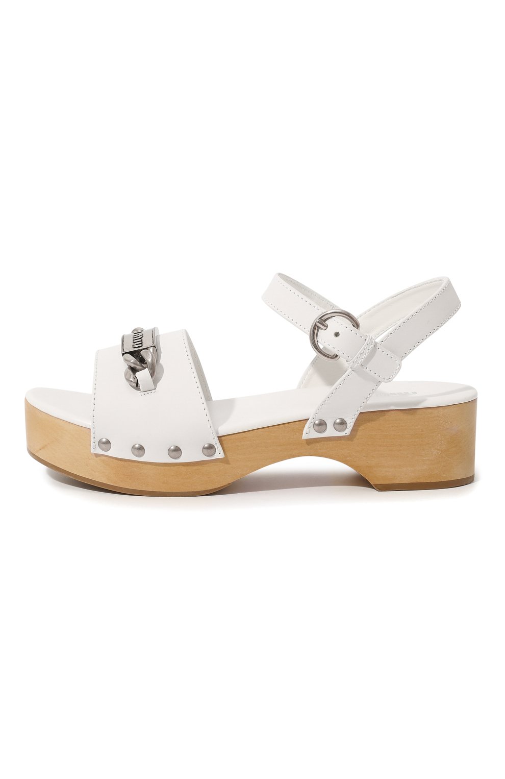 Кожаные босоножки MIU MIU, арт. 5Z714D-UZE-F0009-045, фото 4