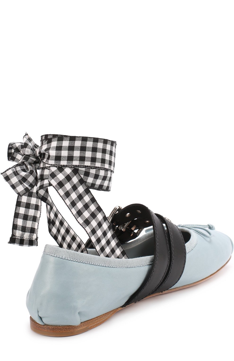 Кожаные балетки с лентами на щиколотке MIU MIU, арт. 5F466A/3I2X, фото 3