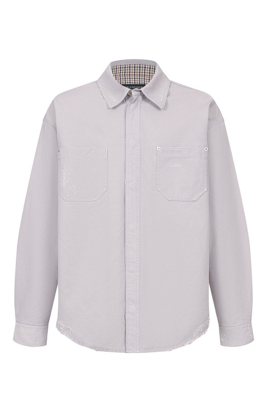Хлопковая куртка-рубашка Balenciaga 839085/TRP15 Серый 839085/TRP15