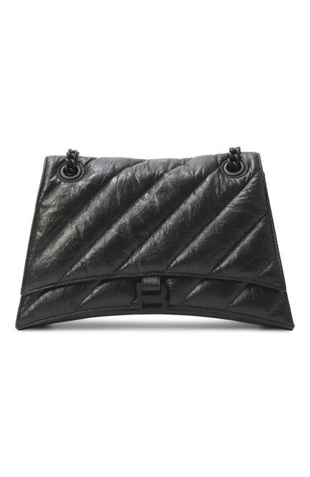 Женская сумка crush medium BALENCIAGA черного цвета, арт. 785602/210IY | Фото 1 (Материал сплава: Проставлено; Драгоценные камни: Проставлено; Размер: medium; Материал: Натуральная кожа; Ремень/цепочка: На ремешке)