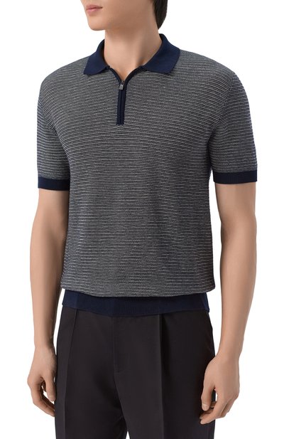 Хлопковое поло CORNELIANI темно-синего цвета по цене 71650 руб., арт. 27M564/2725119, фото 3 Хлопковое поло CORNELIANI, арт. 27M564/2725119, фото 3