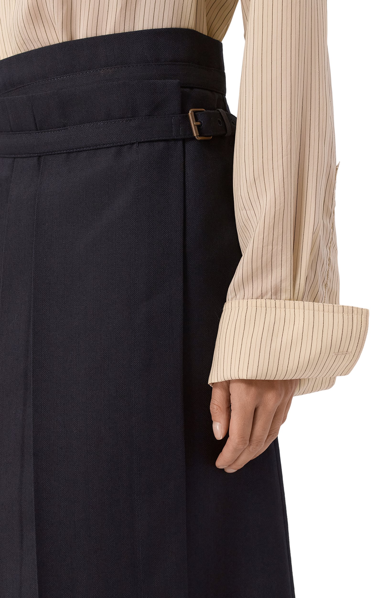 Шерстяная юбка DRIES VAN NOTEN темно-синего цвета по цене 125000 руб., арт. 262-010818/4193, фото 5 Шерстяная юбка DRIES VAN NOTEN, арт. 262-010818/4193, фото 5