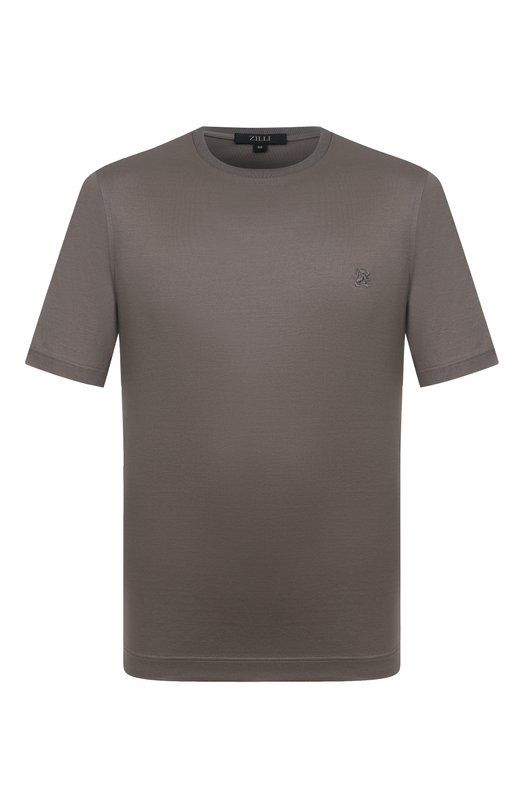 Хлопковая футболка Zilli TSR02AM0100VZLE00 Коричневый TSR02AM0100VZLE00