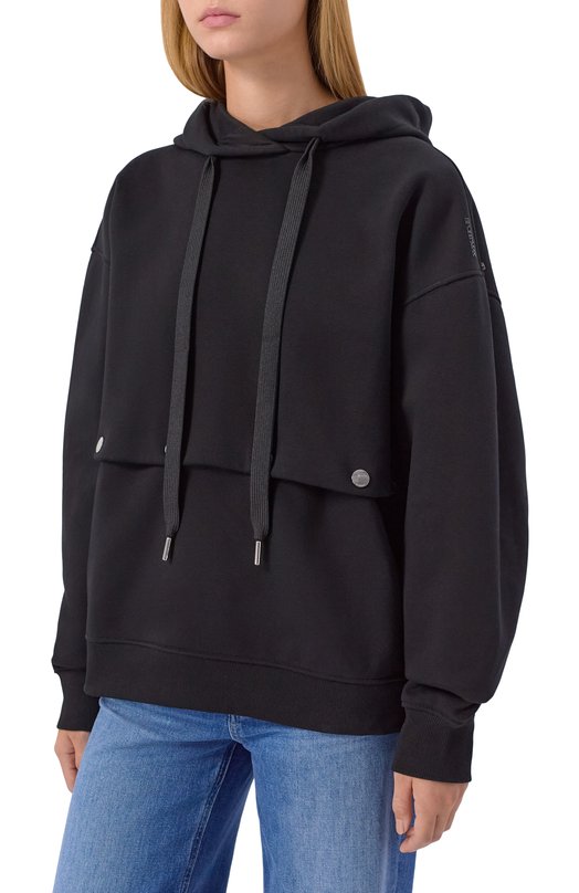 Хлопковое худи Sportmax SAGGI0 Чёрный  SAGGI0 Фото 3