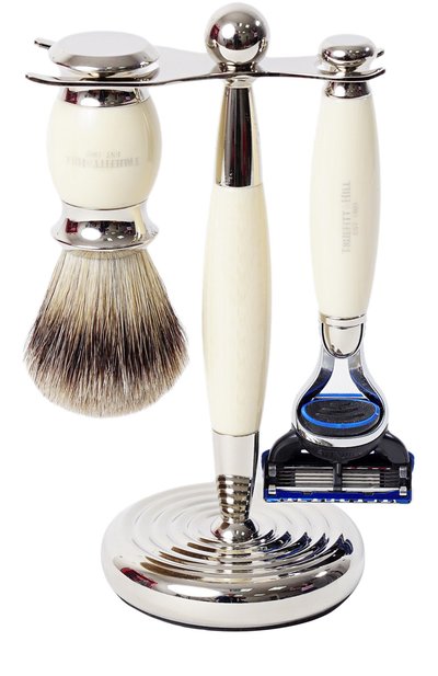 Станок для бритья с кистью и лезвием fusion TRUEFITT AND HILL бесцветного цвета по цене 89200 руб., арт. 353, фото 1 Станок для бритья с кистью и лезвием fusion TRUEFITT AND HILL, арт. 353, фото 1