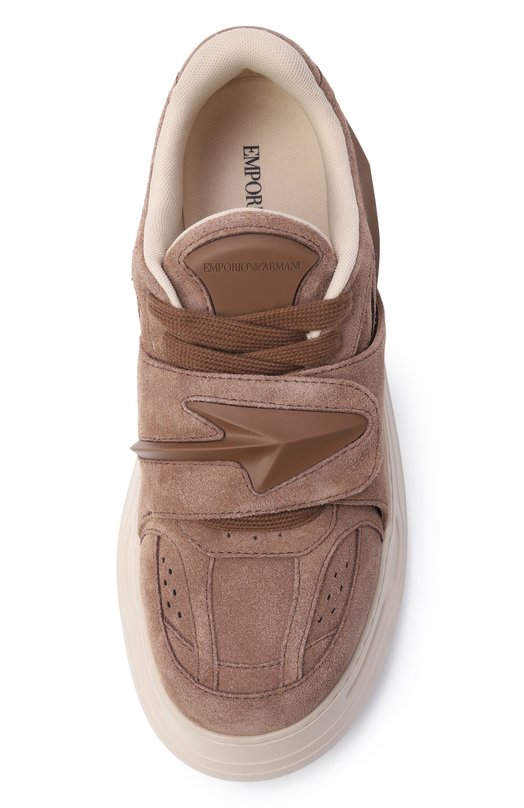 Замшевые кеды Emporio Armani EM005398/AF21561 Коричневый  EM005398/AF21561 Фото 5