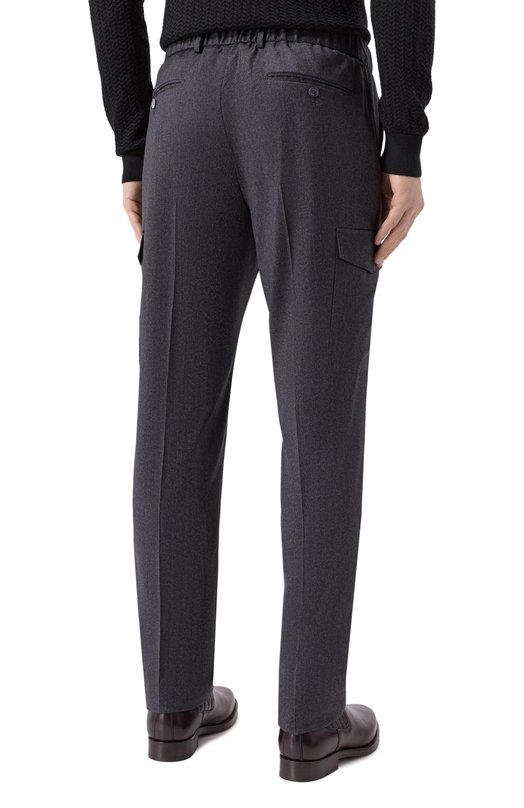 Шерстяные брюки-карго Stefano Ricci M1T4300040/W0029T/60 Серый  M1T4300040/W0029T/60 Фото 4