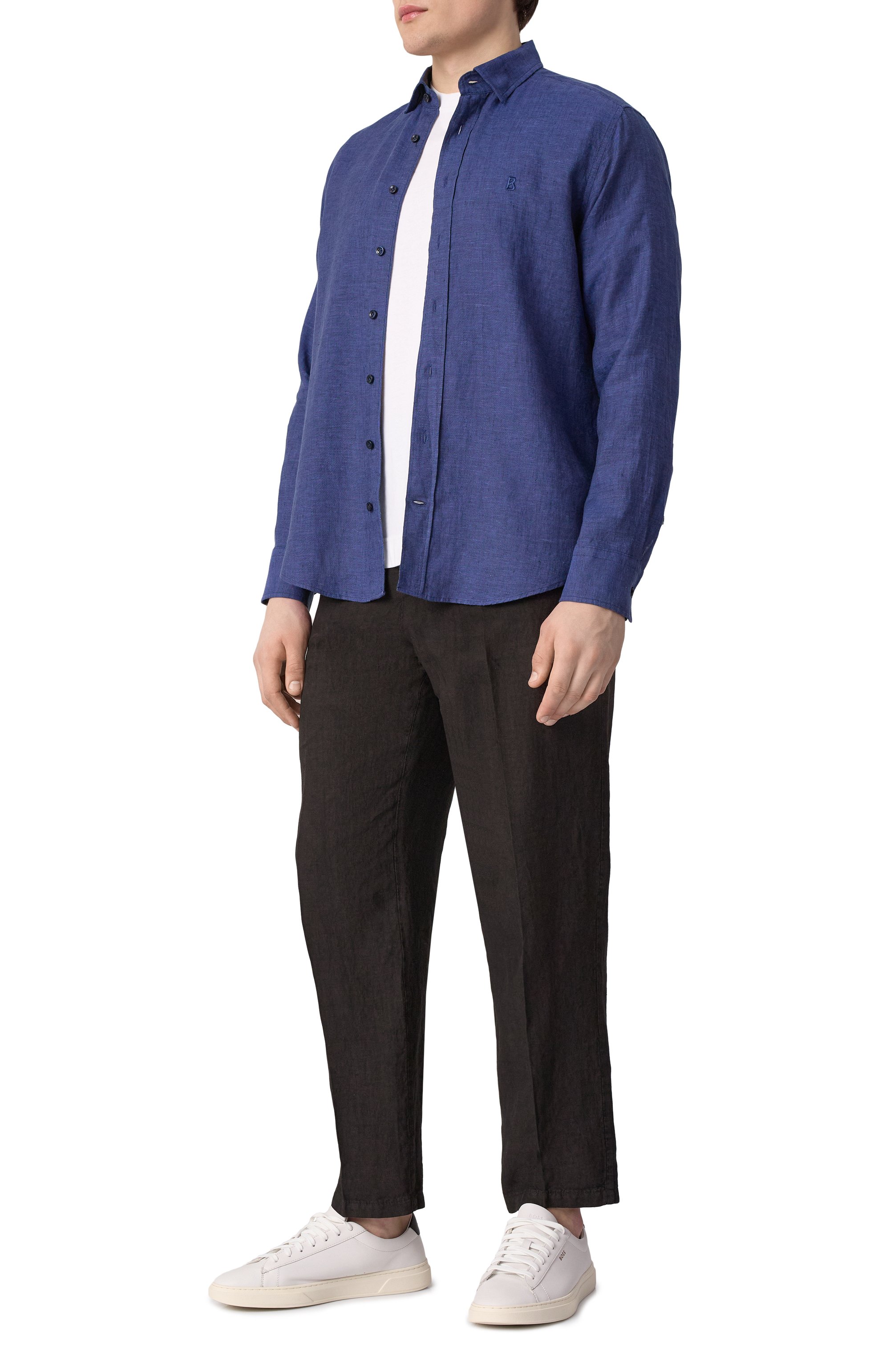 Льняная рубашка BOGNER синего цвета по цене 24900 руб., арт. 58842973, фото 2 Льняная рубашка BOGNER, арт. 58842973, фото 2