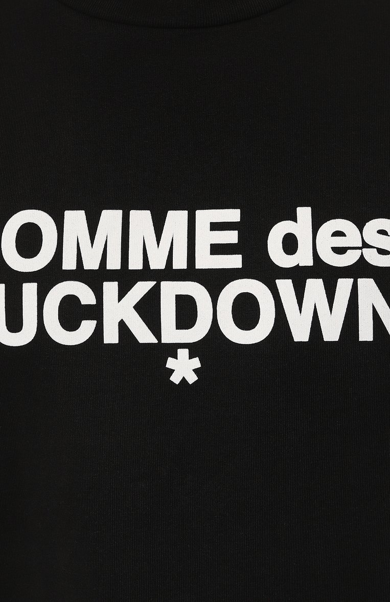 Мужская хлопковая футболка COMME DES FUCKDOWN черного цвета, арт. CFABM00008 | Фото 5 (Материал внешний: Хлопок; Рукава: Короткие; Длина (для топов): Стандартные; Принт: С принтом; Стили: Гранж; Мужское Кросс-КТ: Футболка-одежда; Кросс-КТ: Джерси; Автоматизация состава: Проставлено; Детали: Без декора; Автоматизация ТО: Проставлено)