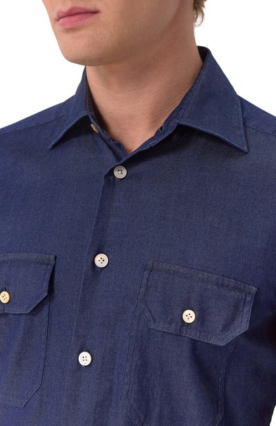 Хлопковая рубашка KITON, арт. UCWMH0904201, фото 5